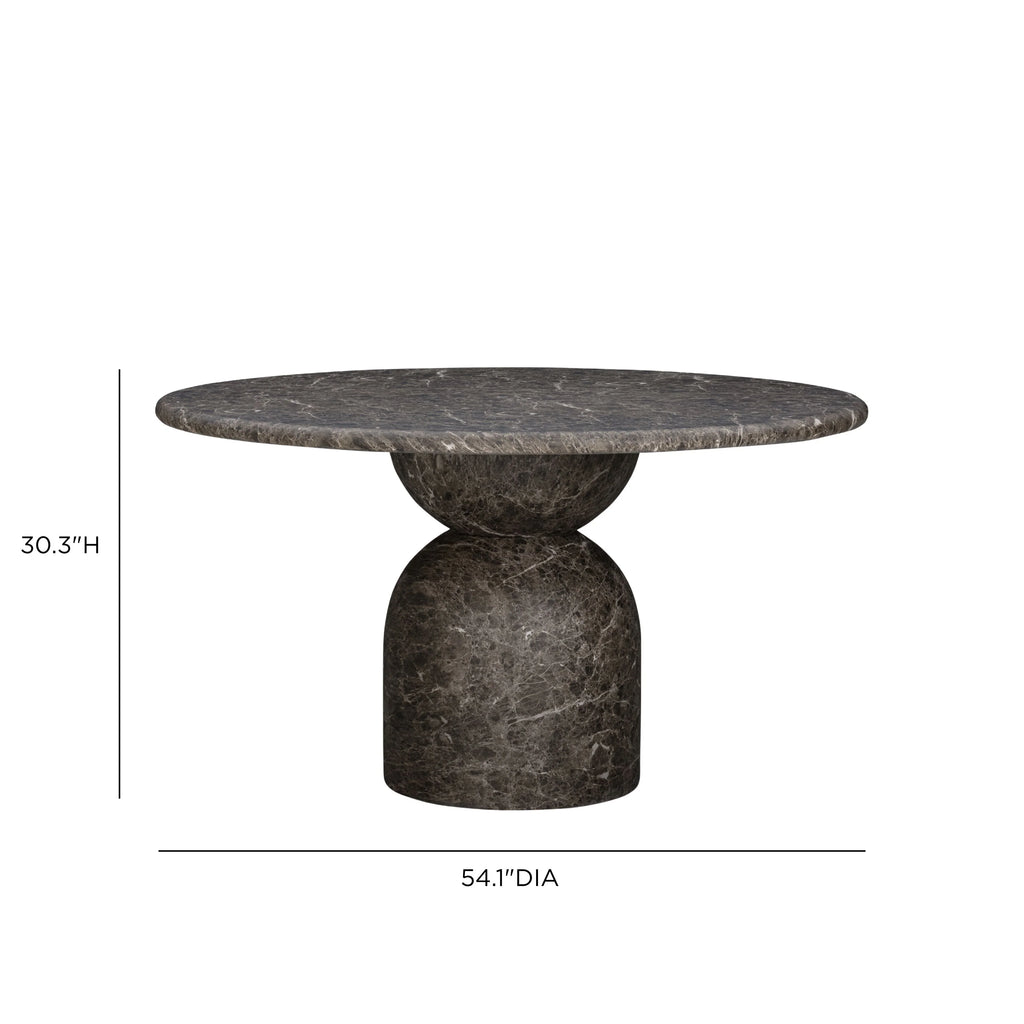 Cynthia 54" Faux Travertine Indoor/Outdoor Concrete Round Dining Table