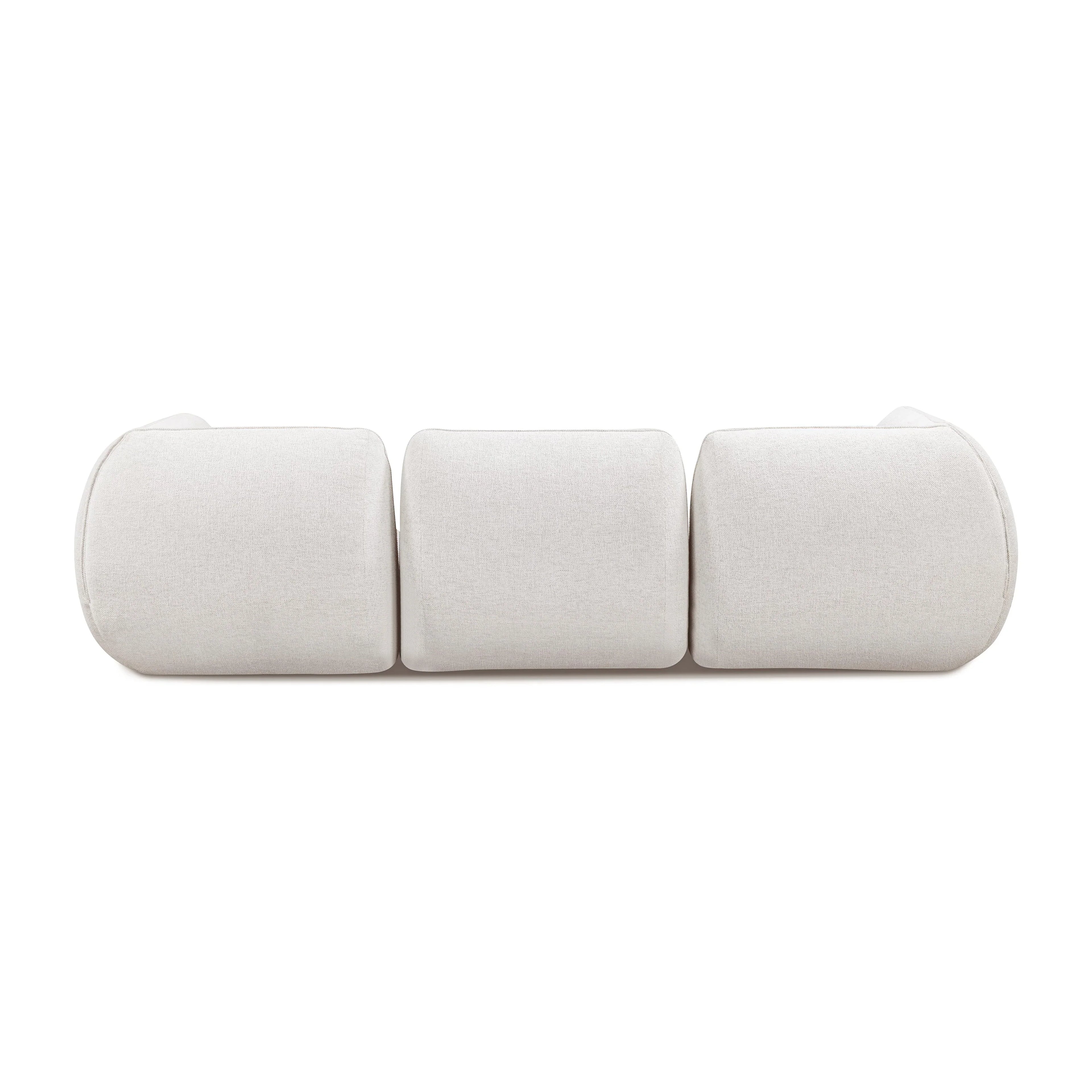Arezza 4-Piece Stone White Contract-Grade Basketweave Chenille Modular Sectional
