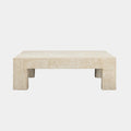 Roxanne 46" Faux Travertine Indoor/Outdoor Concrete Coffee Table