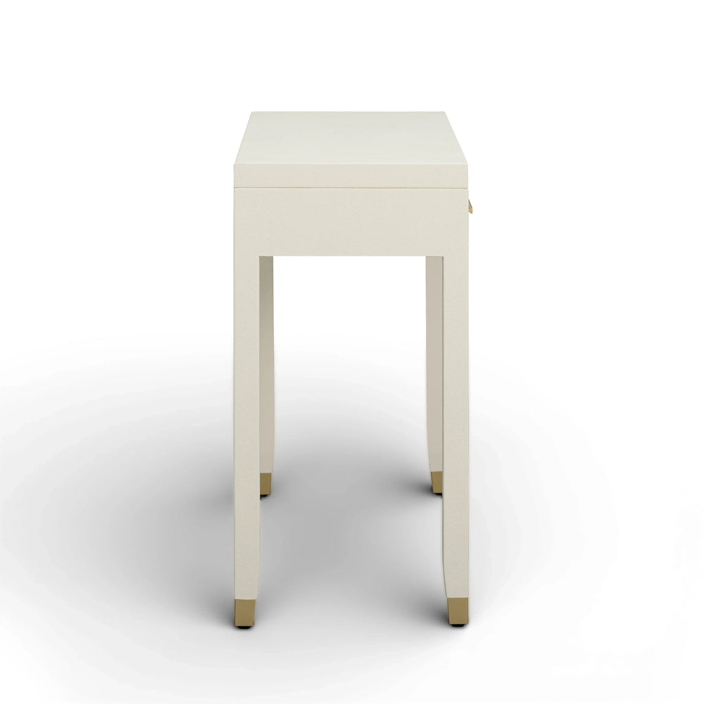 Dani 54" Cream Faux Shagreen 2-Drawer Console Table