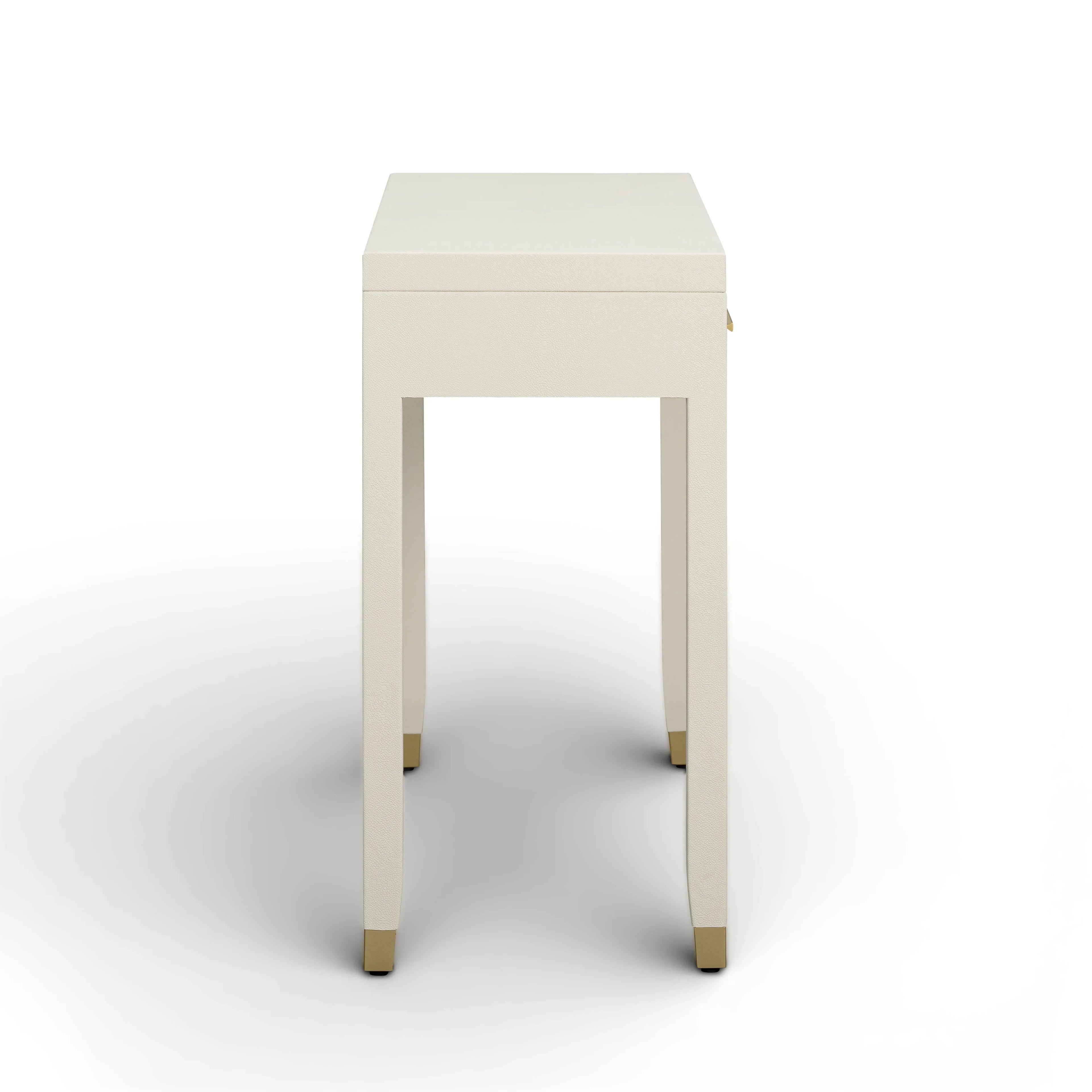 Dani 54" Cream Faux Shagreen 2-Drawer Console Table