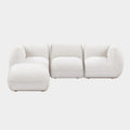 Arezza 4-Piece Stone White Contract-Grade Basketweave Chenille Modular Sectional