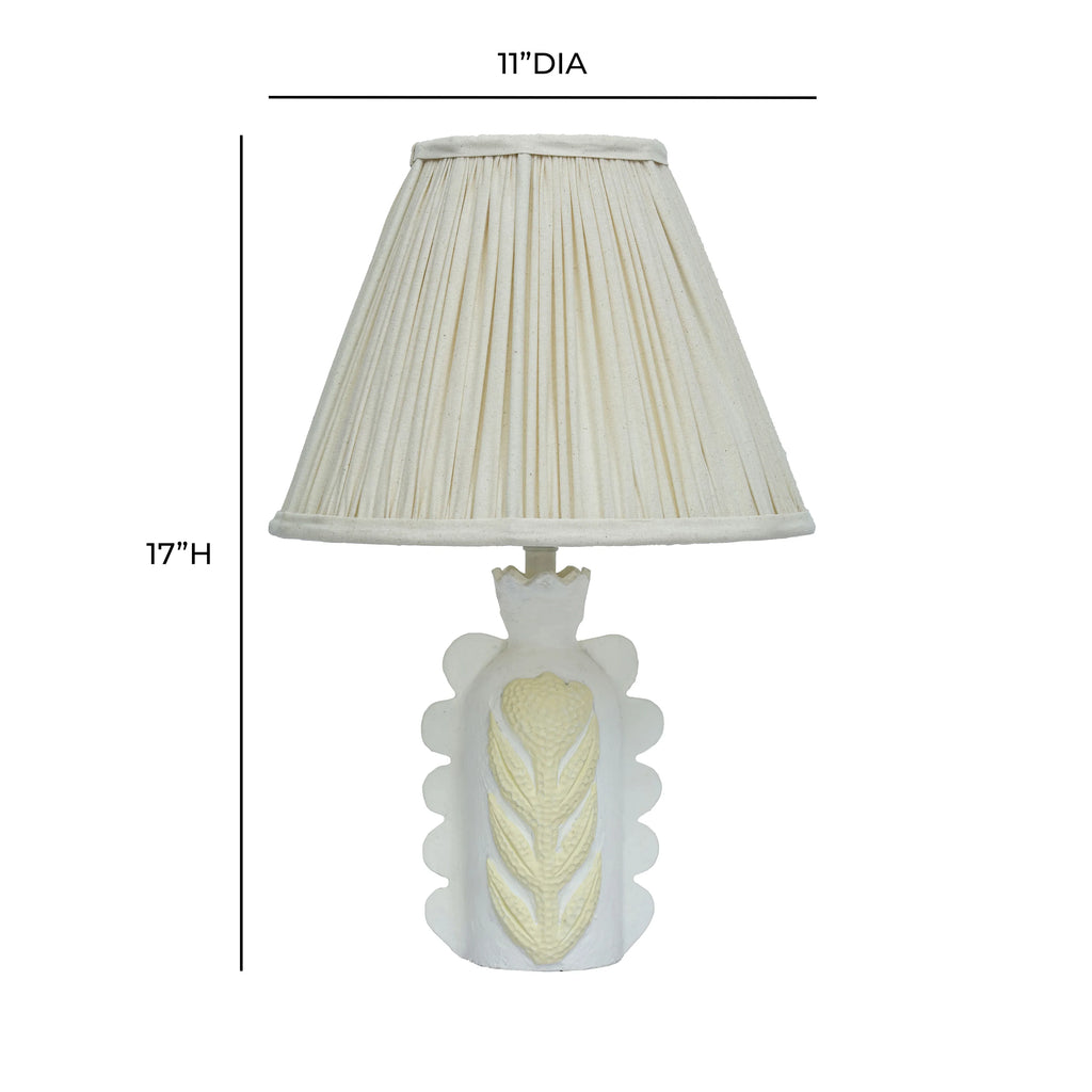 Edith Scalloped Papier Mache Flower Pleated Table Lamp