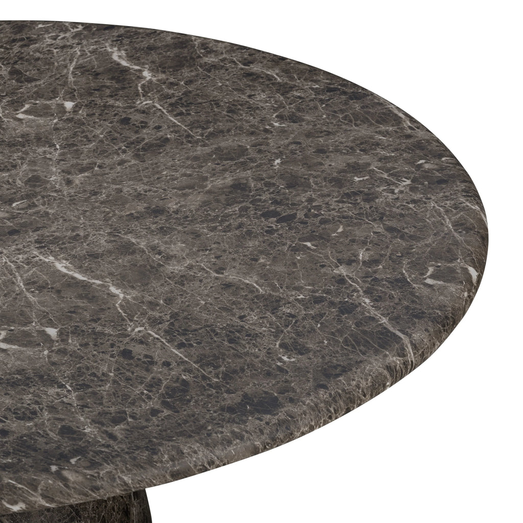 Cynthia 54" Faux Travertine Indoor/Outdoor Concrete Round Dining Table