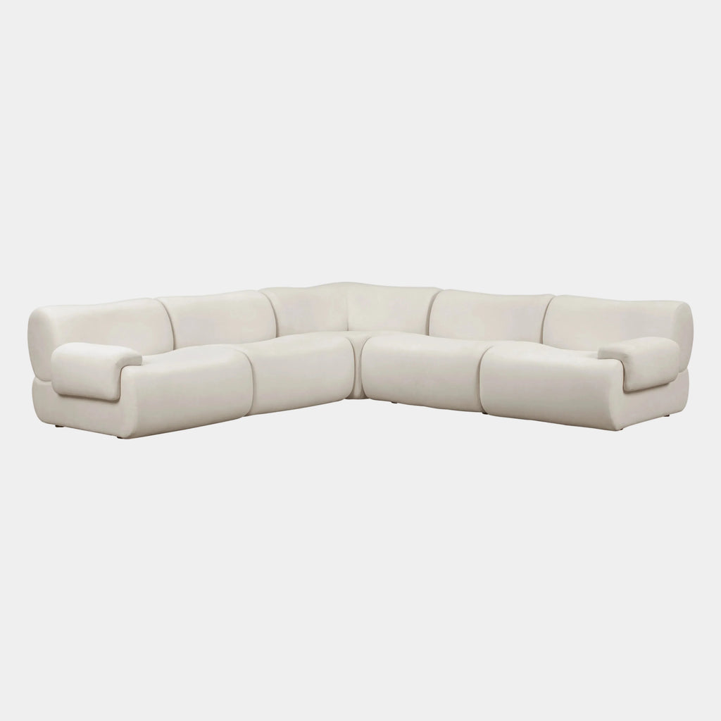 Zenith 5-Piece Contract-Grade Upcycled Fabric Modular L-Sectional