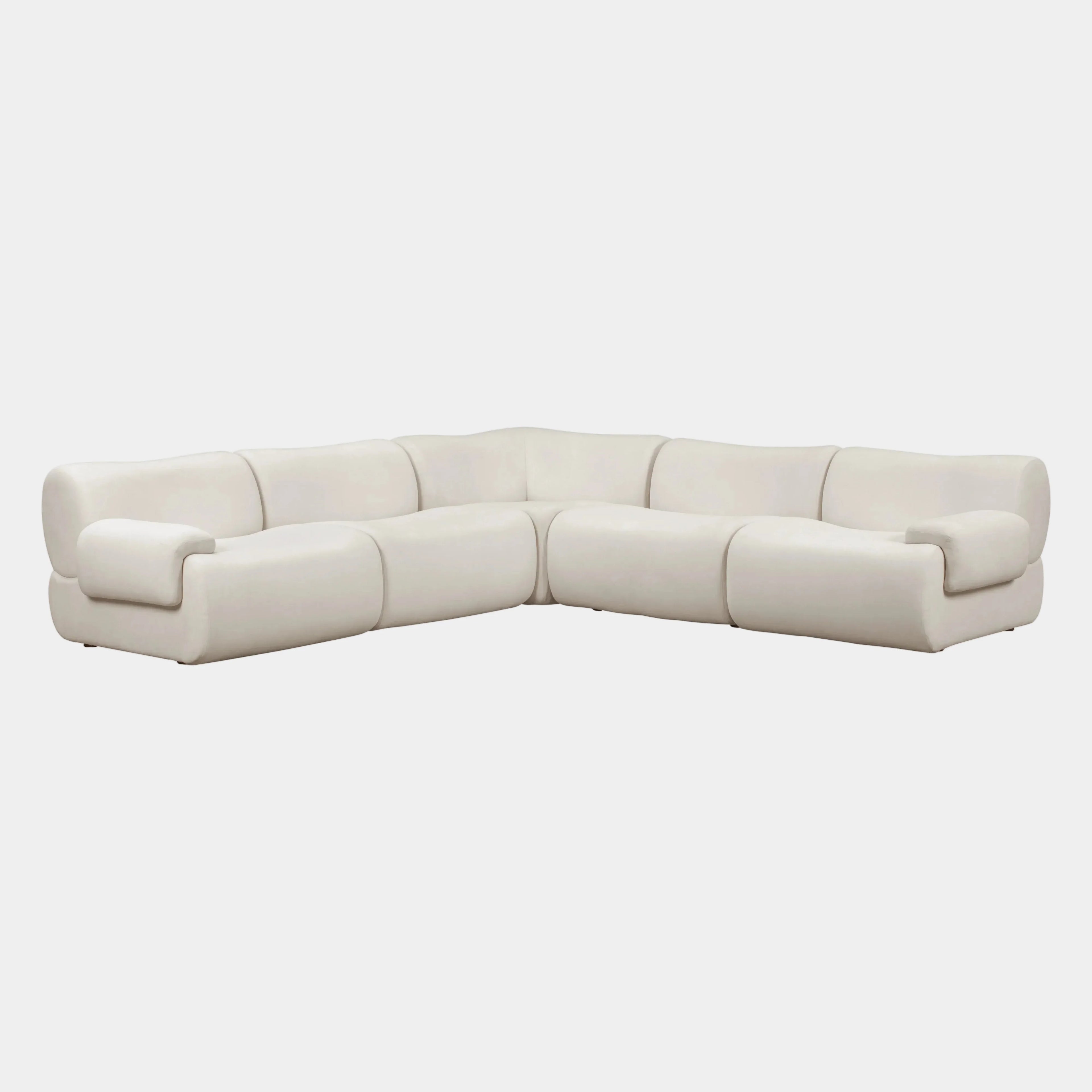 Zenith 5-Piece Contract-Grade Upcycled Fabric Modular L-Sectional