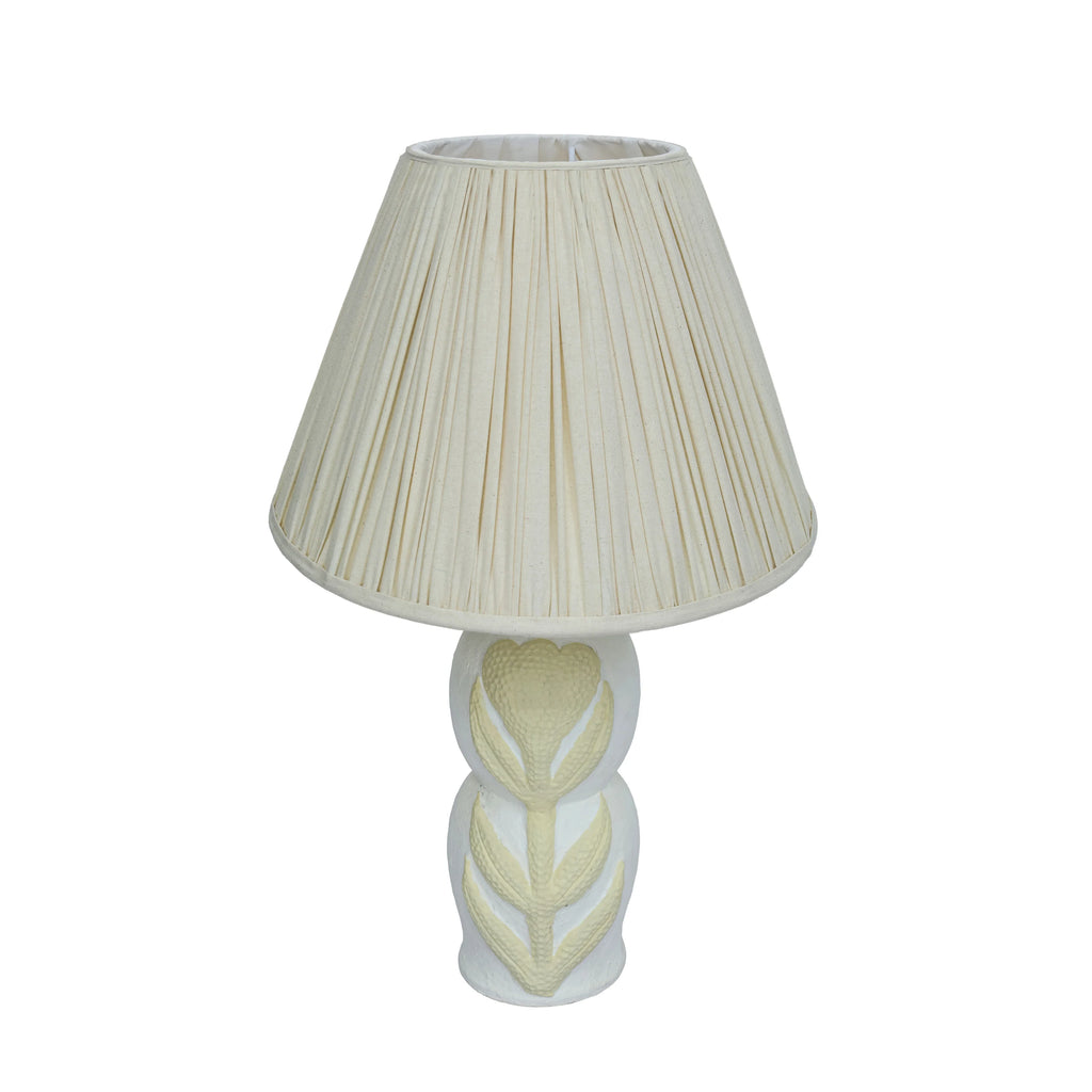 Edith Curved Papier Mache Flower Pleated Table Lamp