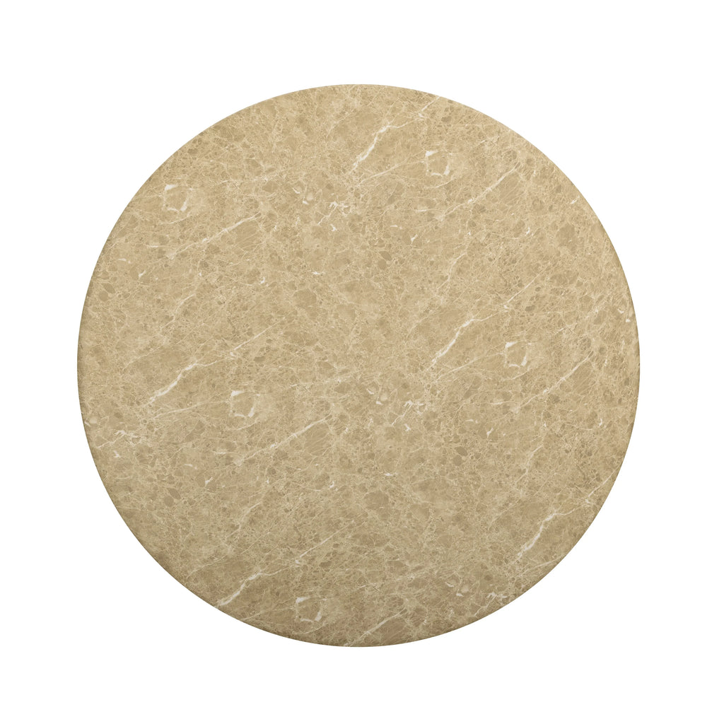 Cynthia 54" Faux Travertine Indoor/Outdoor Concrete Round Dining Table