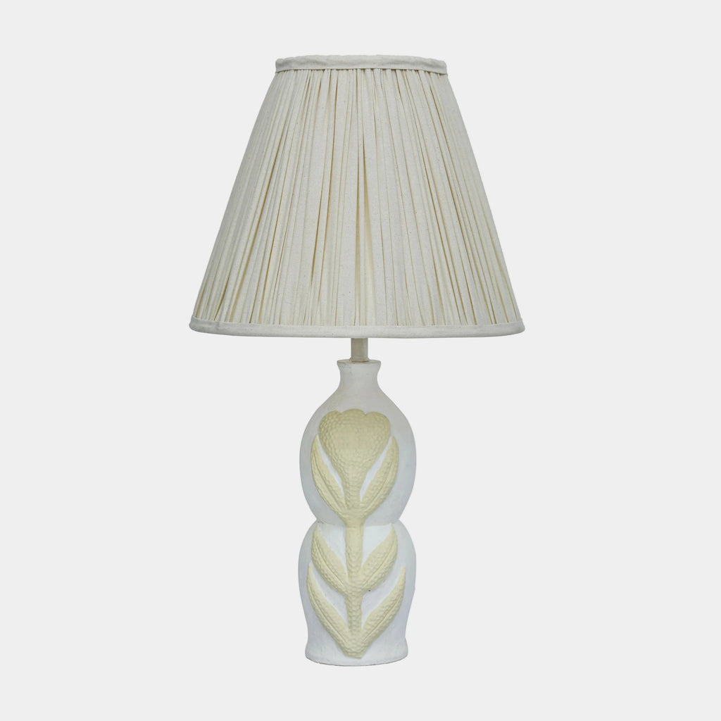 Edith Curved Papier Mache Flower Pleated Table Lamp