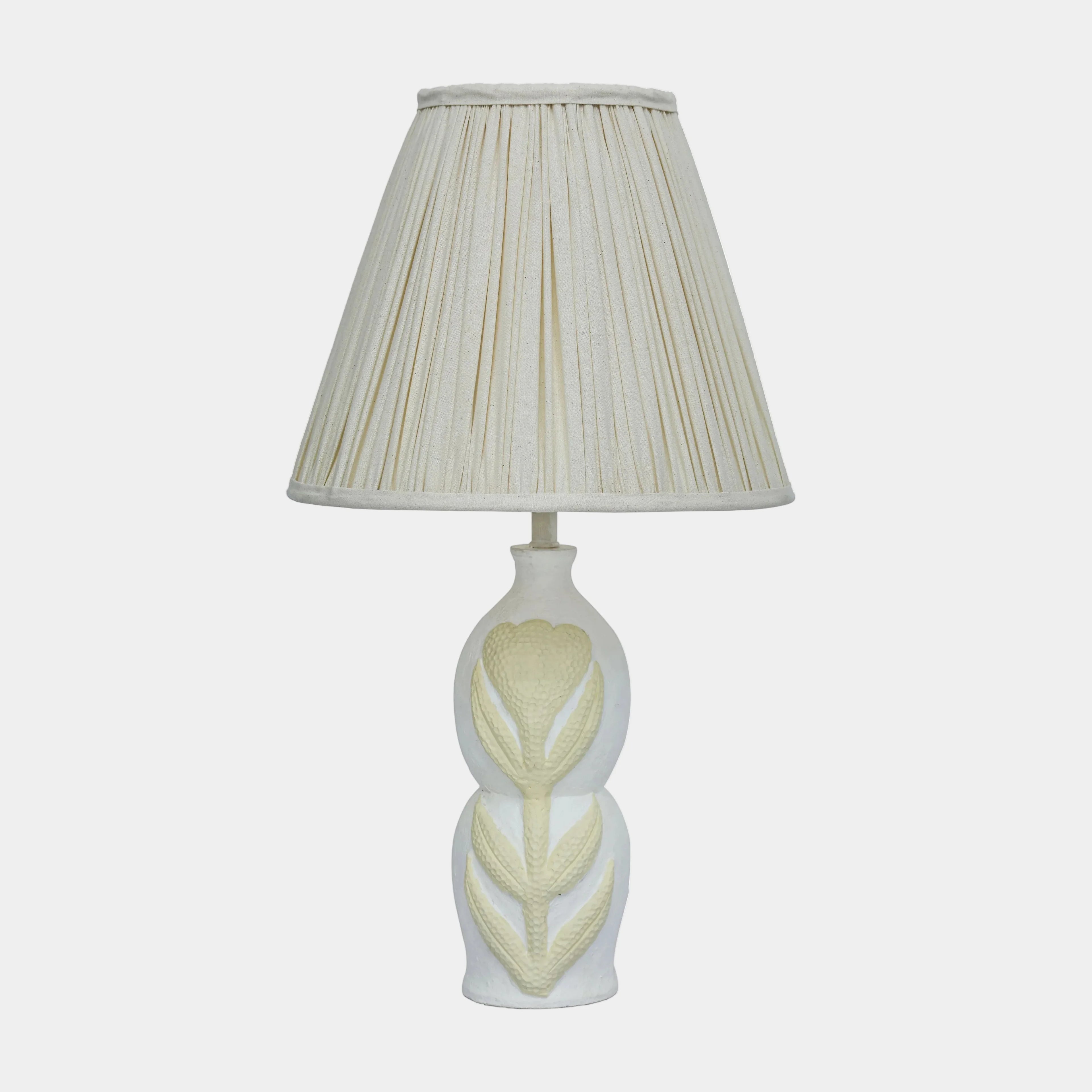 Edith Curved Papier Mache Flower Pleated Table Lamp