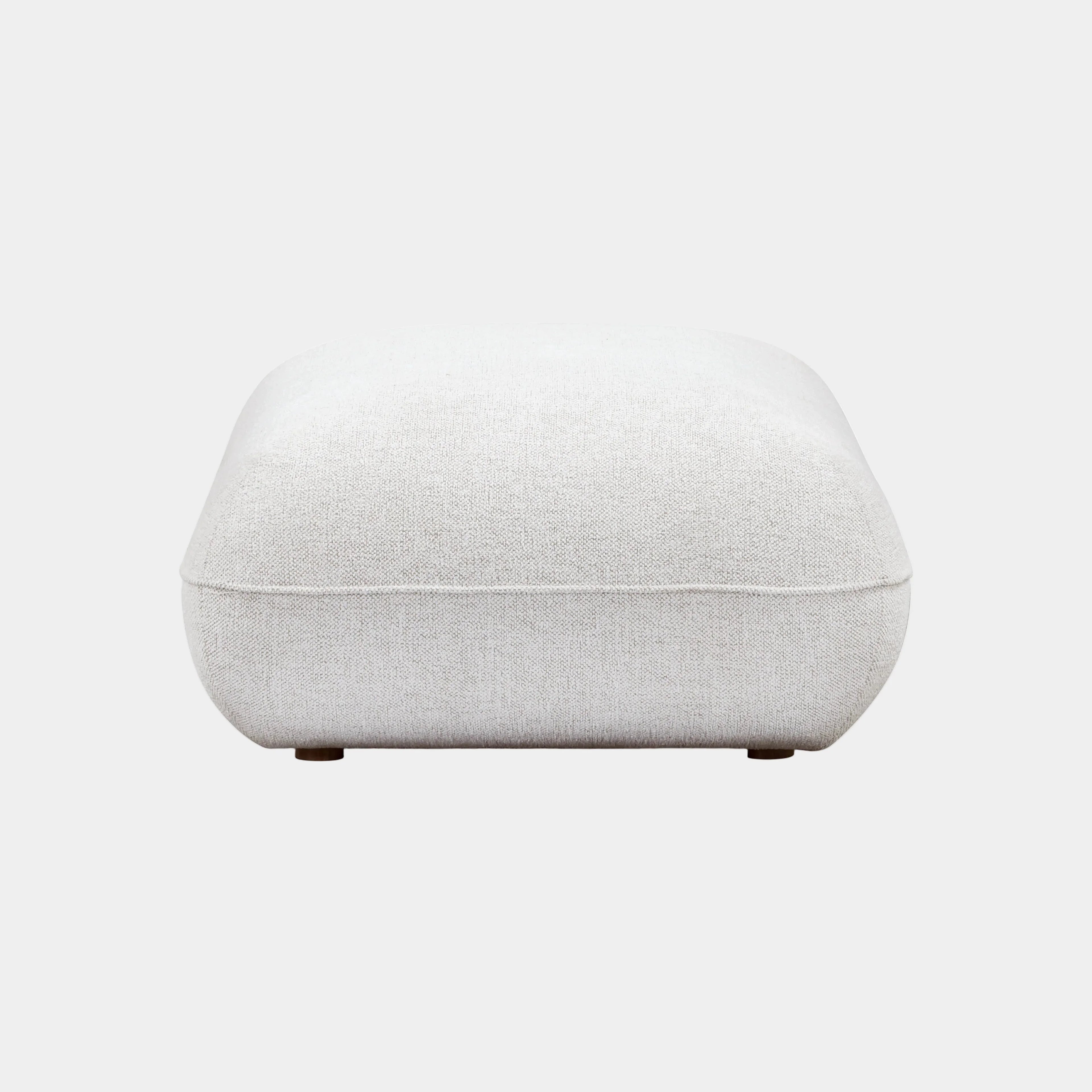 Arezza Stone White Contract-Grade Basketweave Chenille Ottoman