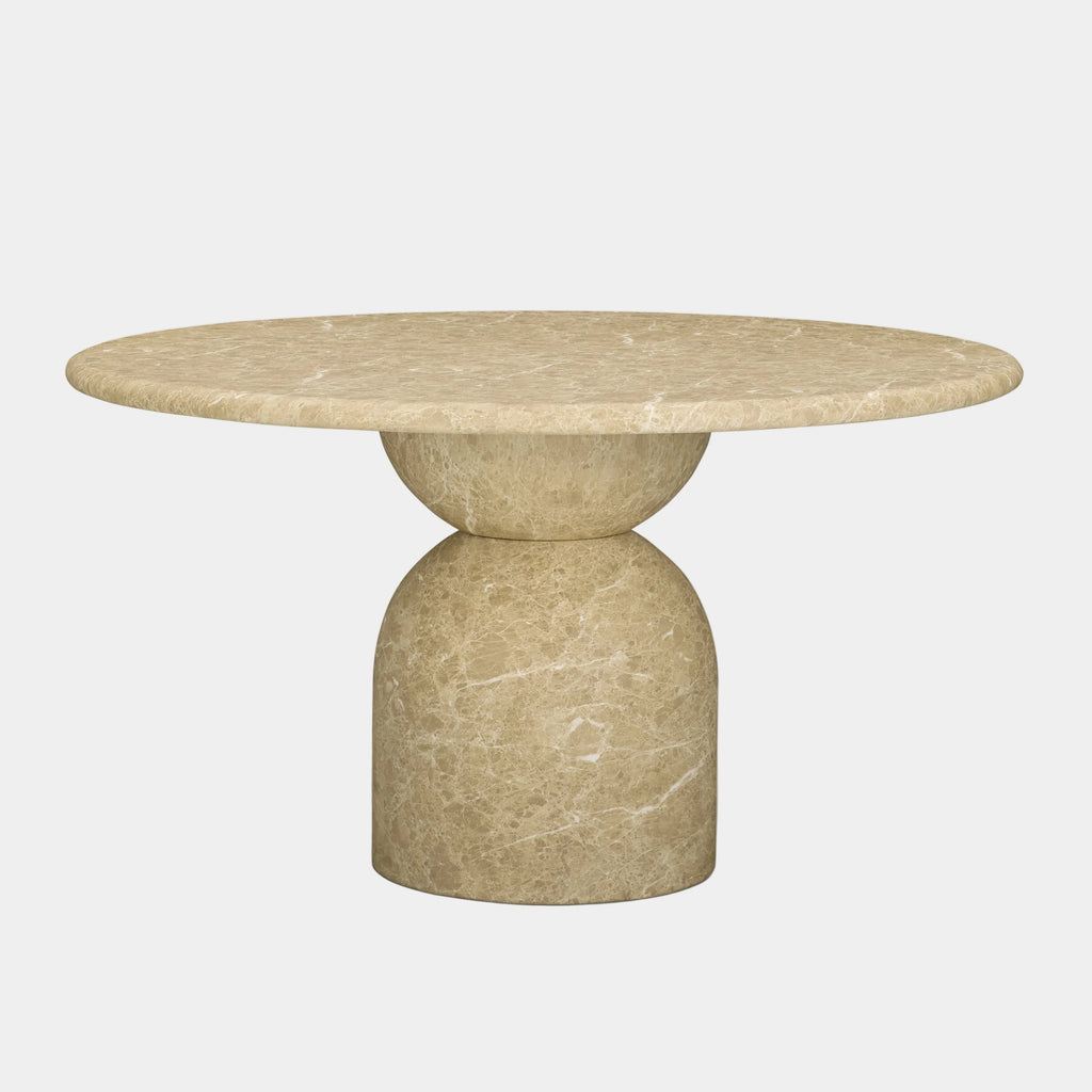 Cynthia 54" Faux Travertine Indoor/Outdoor Concrete Round Dining Table