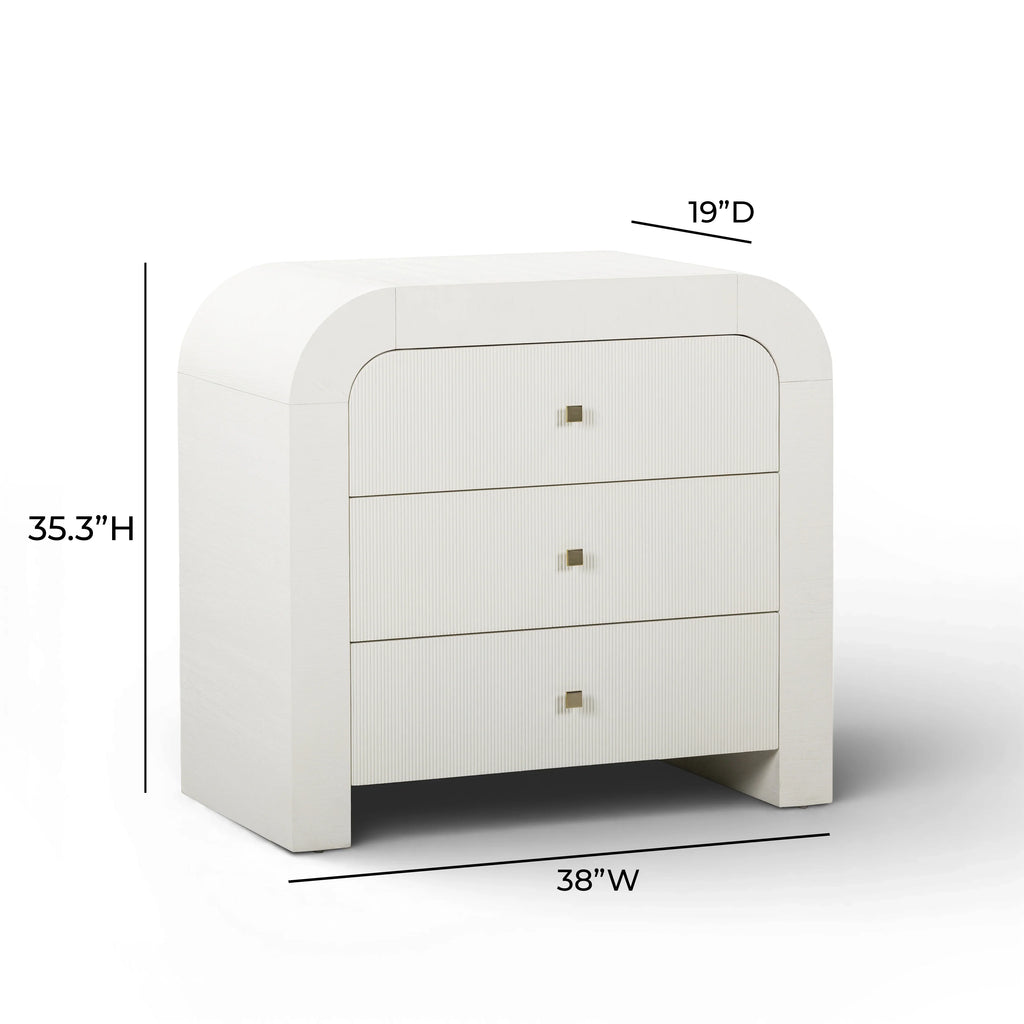 Hump 38" Arched 3-Drawer Bedside Chest