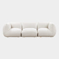 Arezza 115" Stone White Contract-Grade Basketweave Chenille Modular Sofa