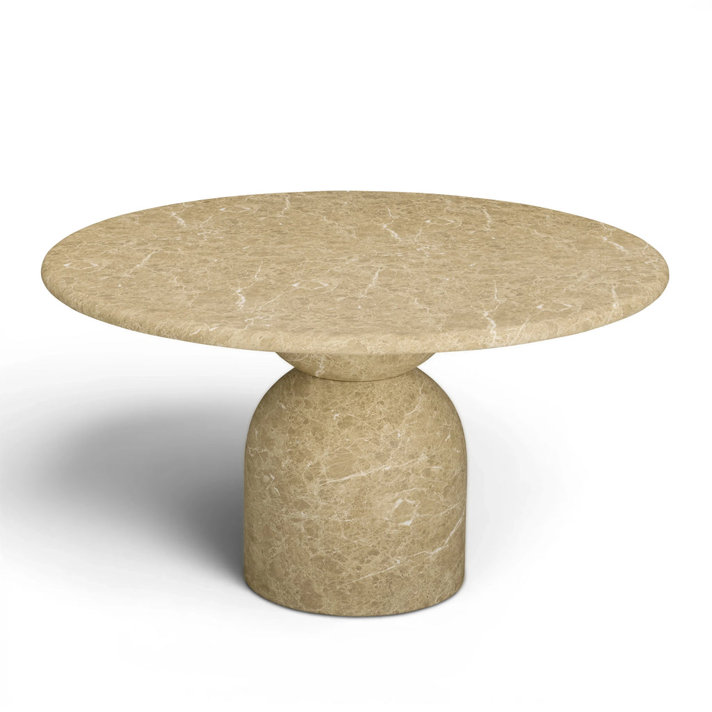 Cynthia 54" Faux Travertine Indoor/Outdoor Concrete Round Dining Table