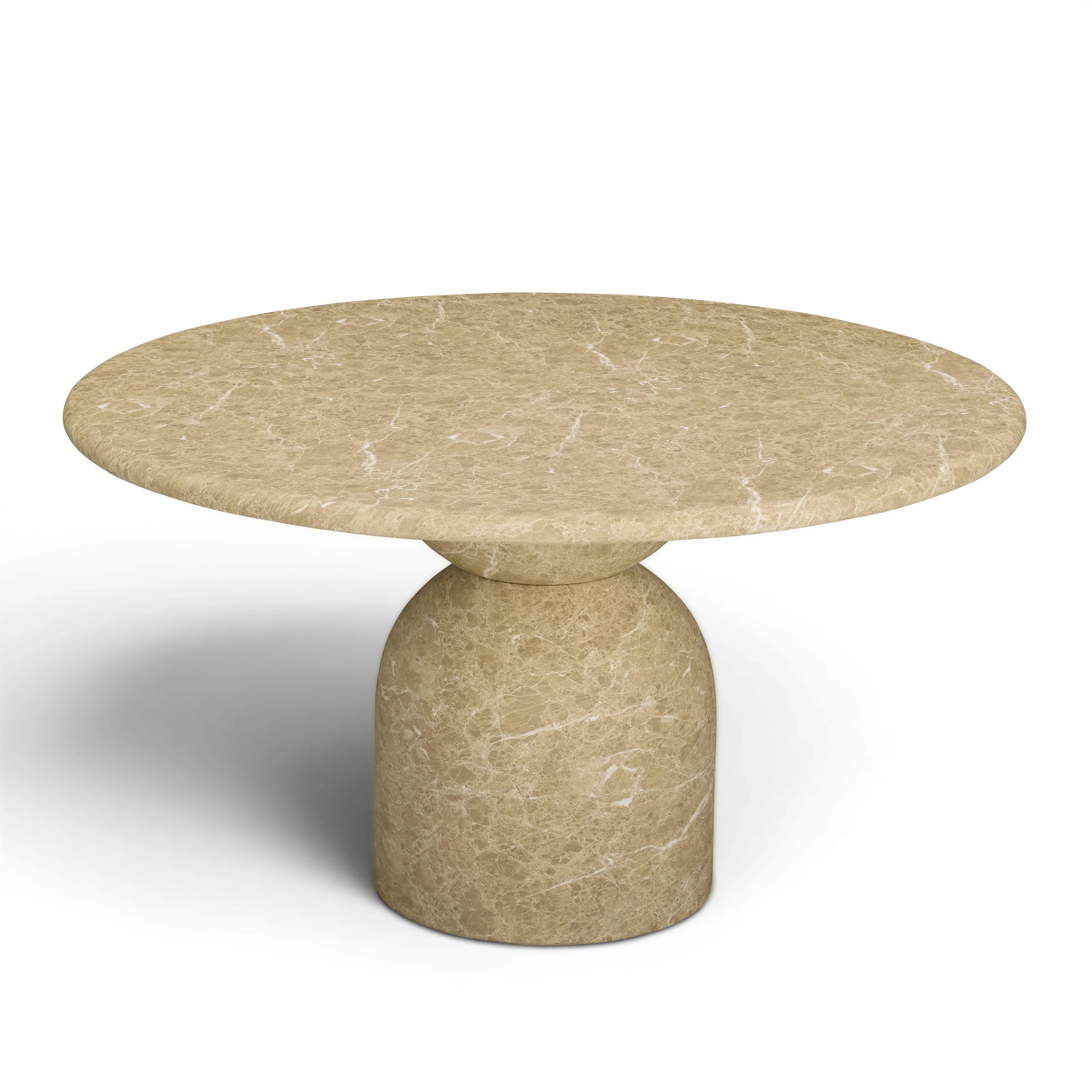 Cynthia 54" Faux Travertine Indoor/Outdoor Concrete Round Dining Table