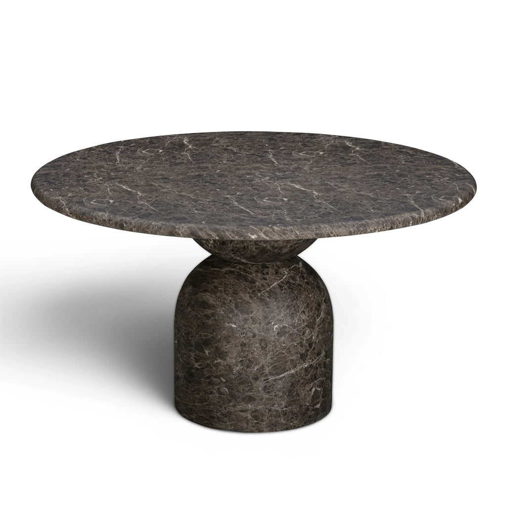 Cynthia 54" Faux Travertine Indoor/Outdoor Concrete Round Dining Table