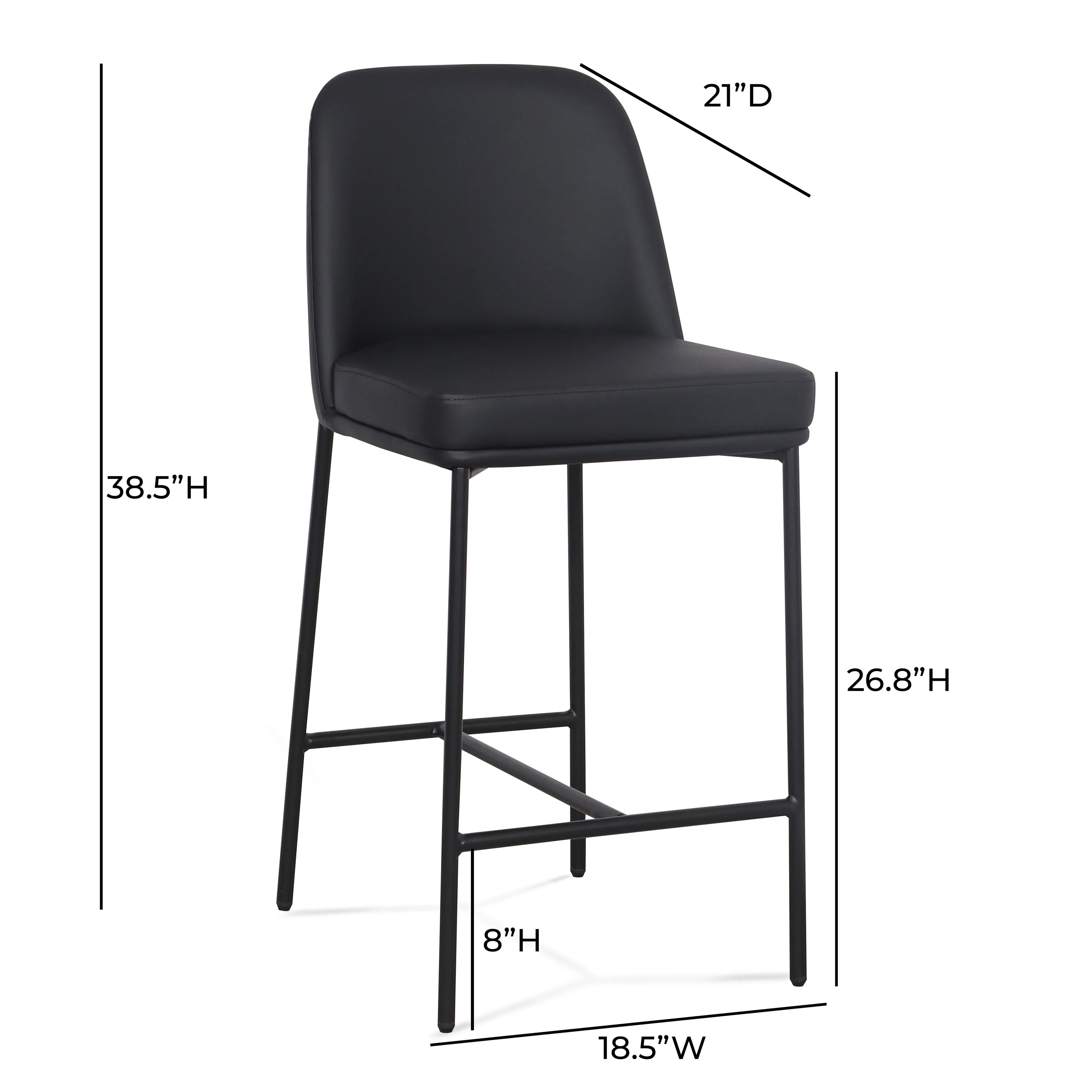 Sydney Performance Vegan Leather Counter Stool - Set of 2