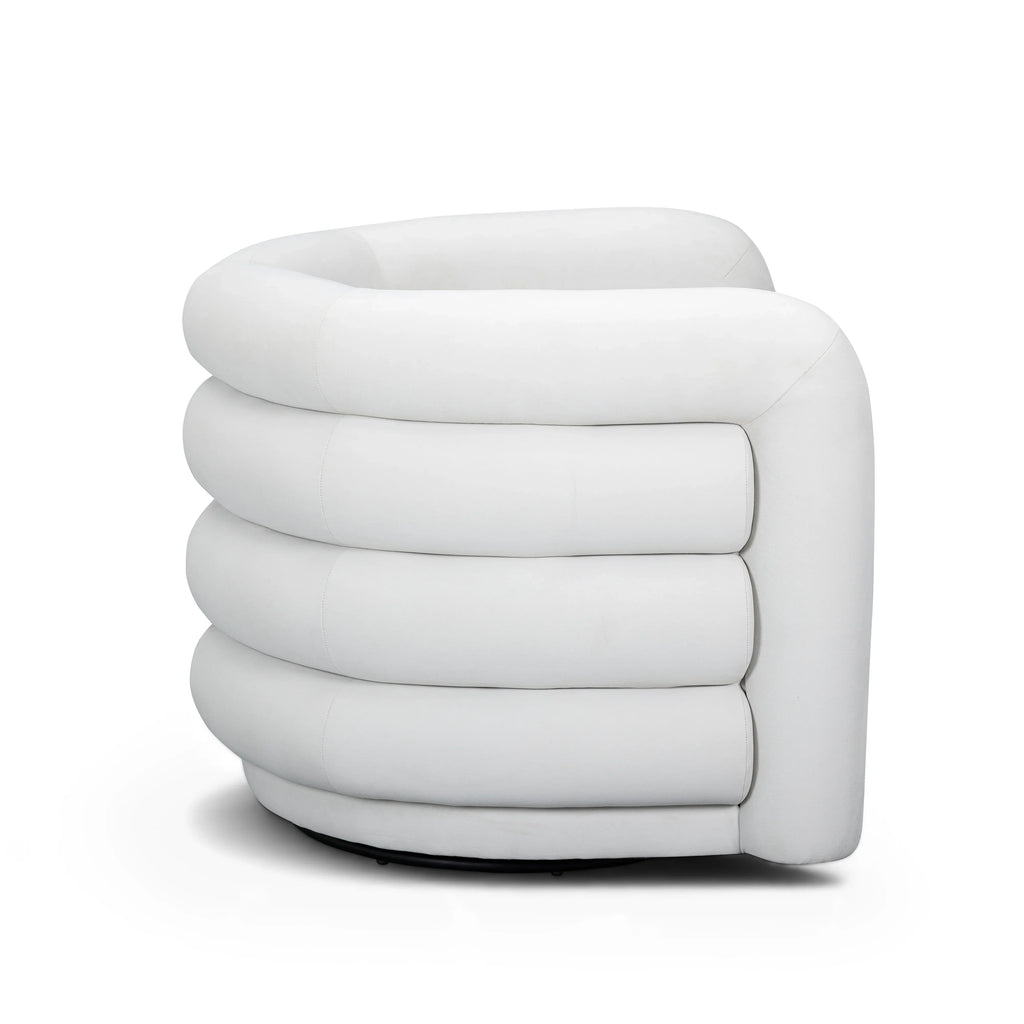 Curves Performance Velvet Swivel Accent Chair