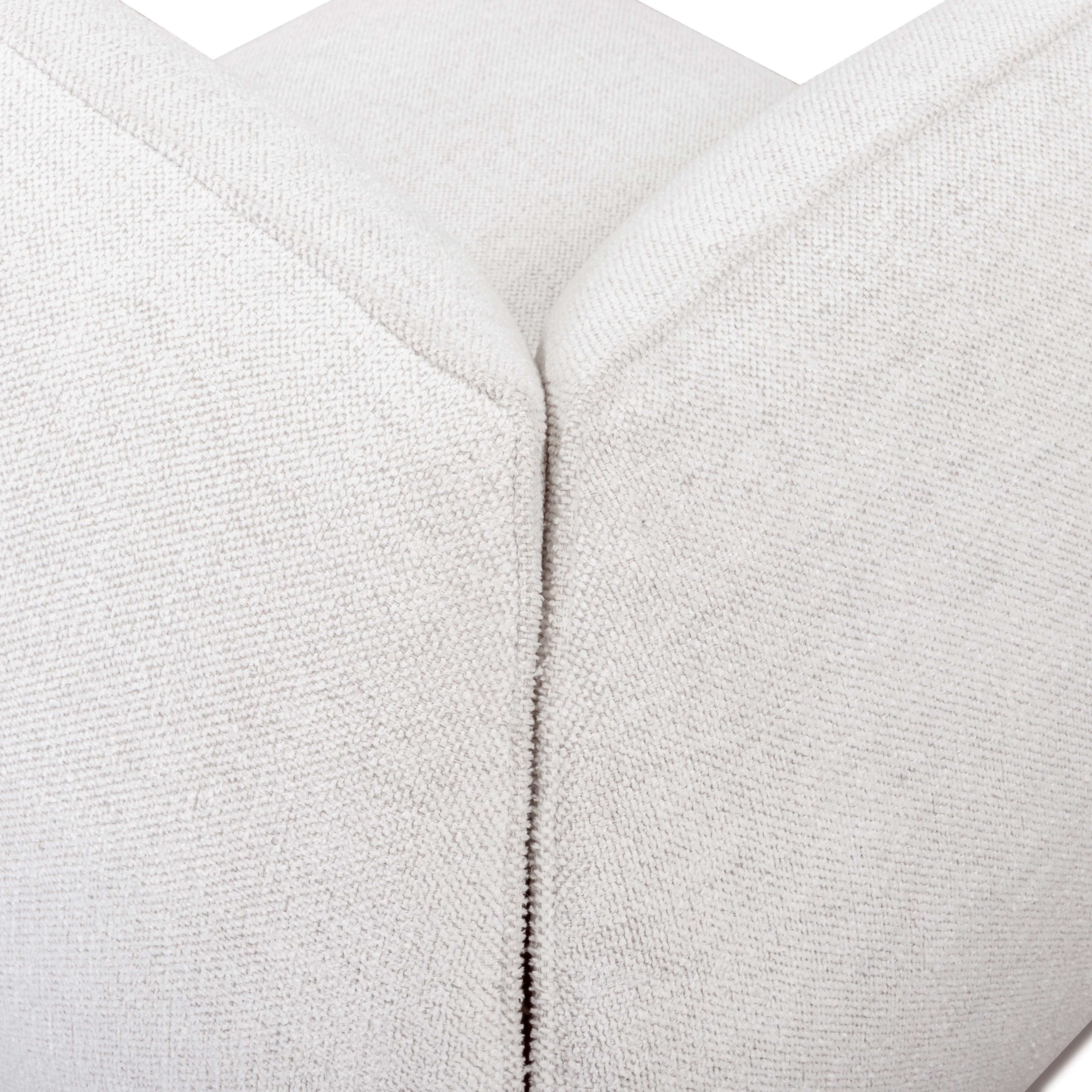 Arezza Stone White Contract-Grade Basketweave Chenille Corner Chair