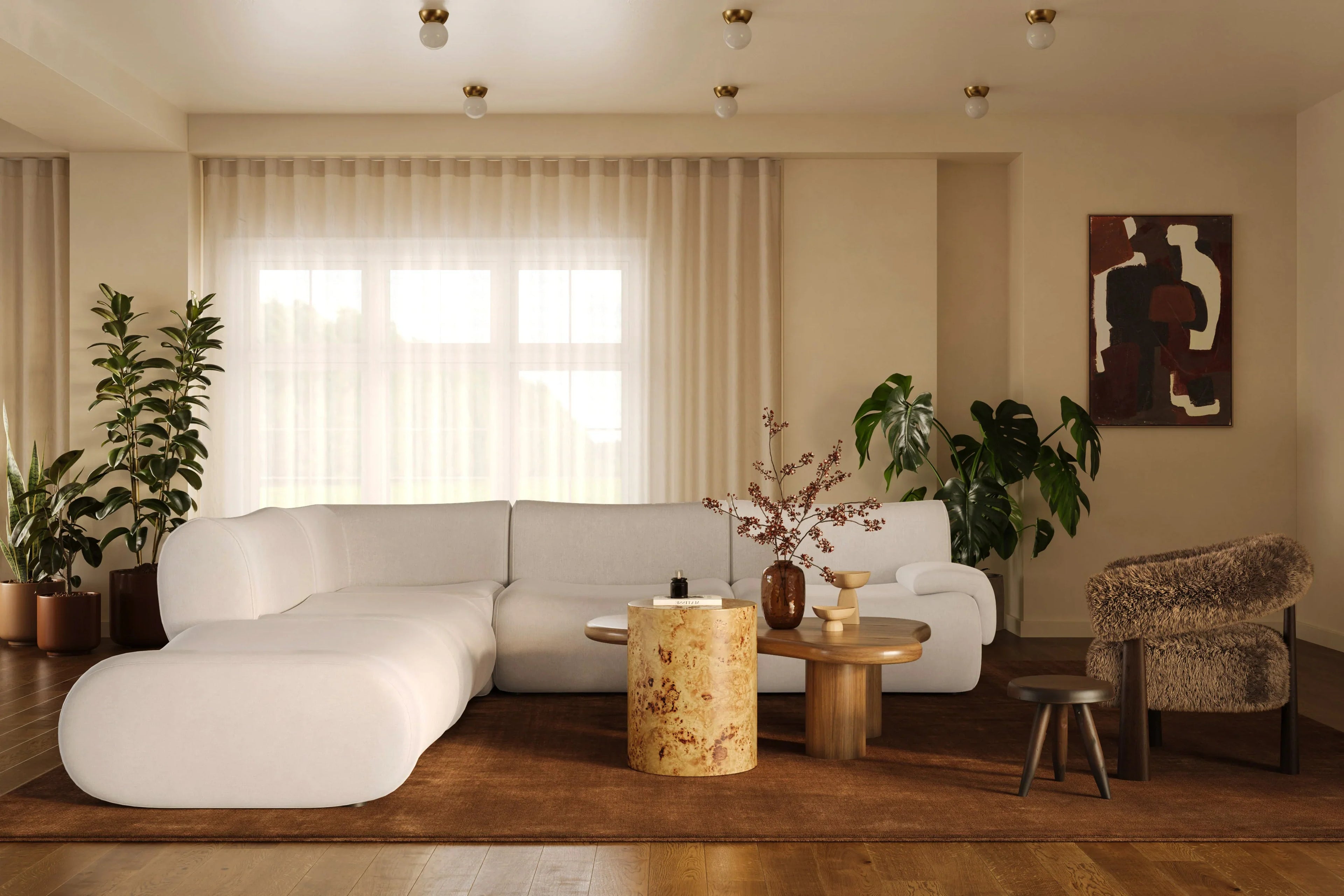 Zenith 5-Piece Contract-Grade Upcycled Fabric Modular Sectional