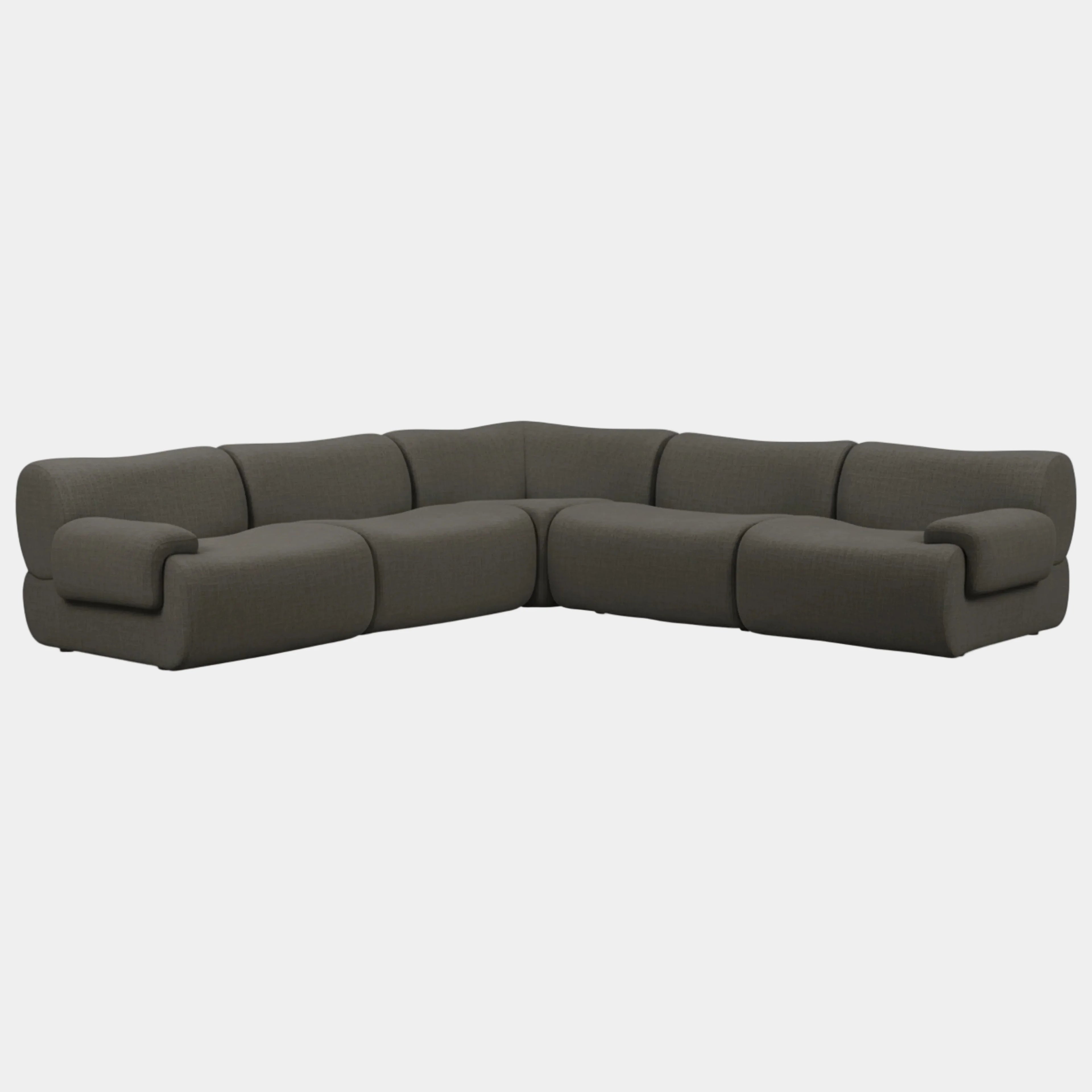 Zenith 5-Piece Contract-Grade Upcycled Fabric Modular L-Sectional