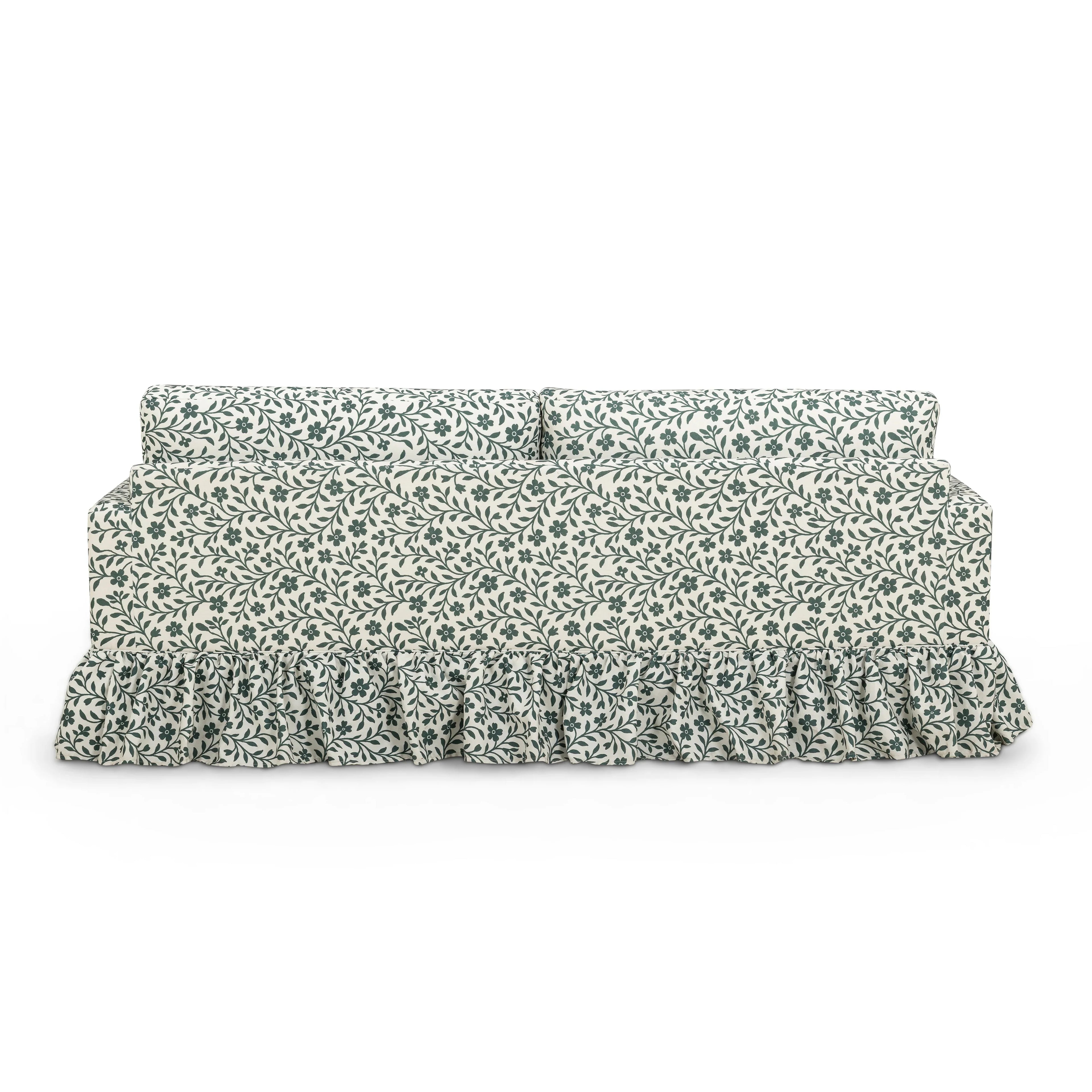 Gertrude 90" Floral Performance Linen Weave Sofa