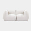 Arezza 80" Stone White Contract-Grade Basketweave Chenille Modular Loveseat
