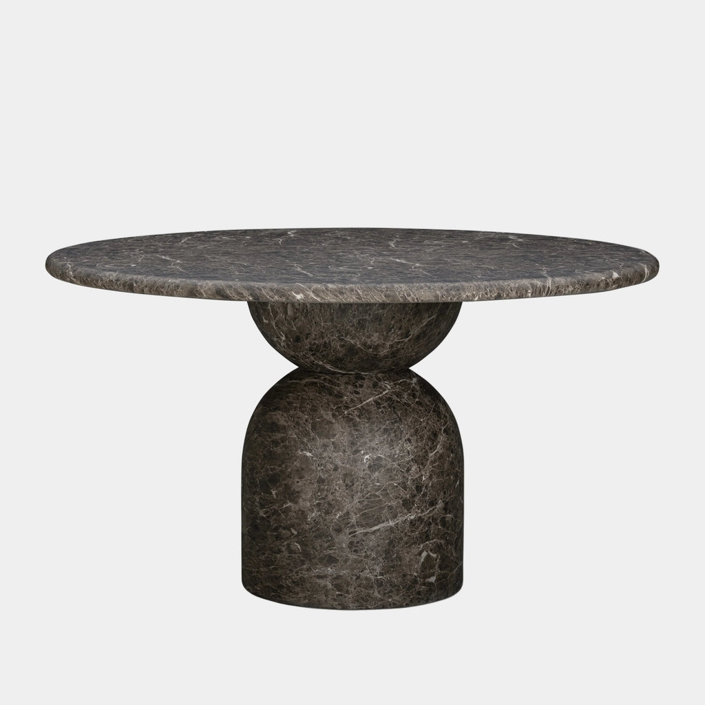 Cynthia 54" Faux Travertine Indoor/Outdoor Concrete Round Dining Table