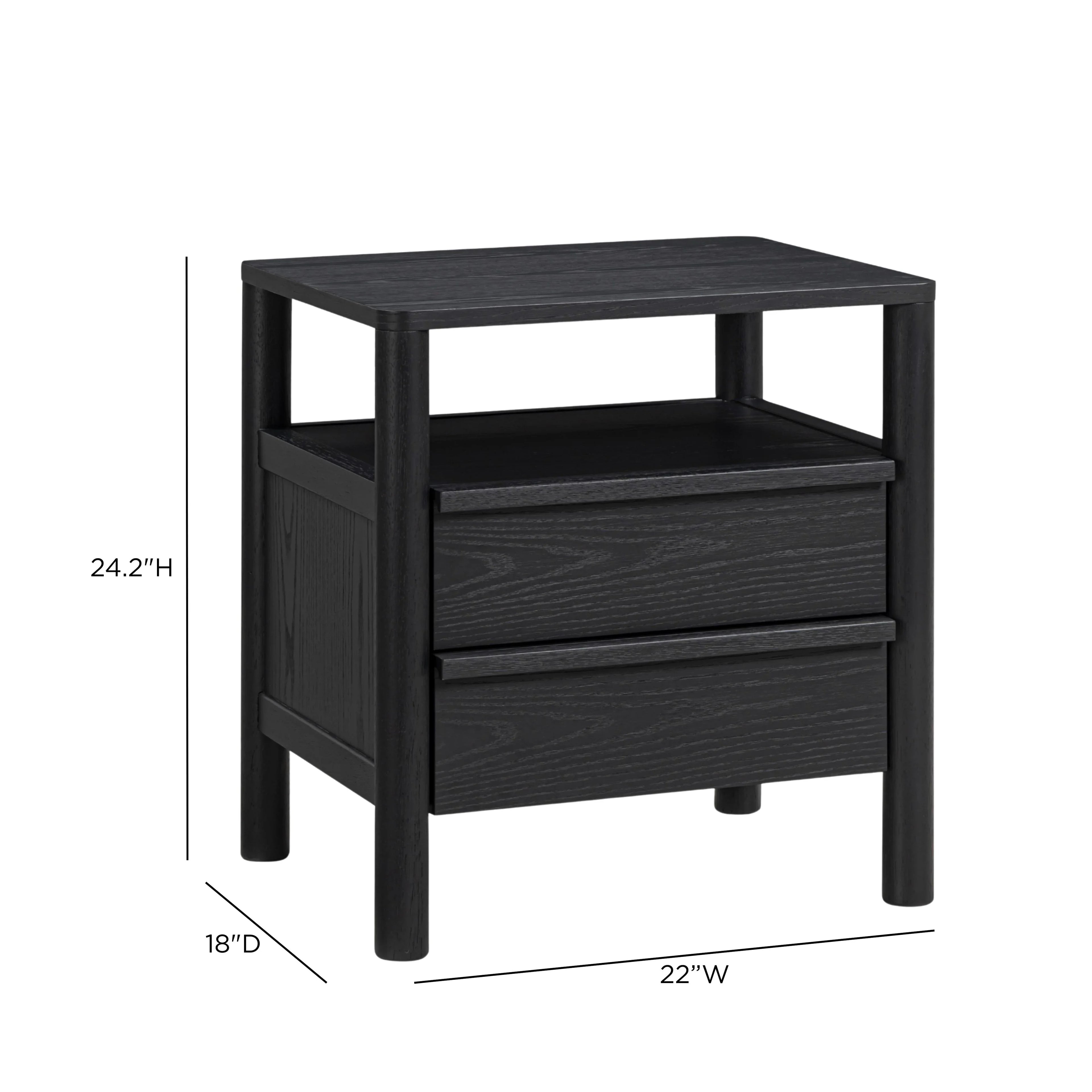 Tyra 22" Black Ash Nightstand