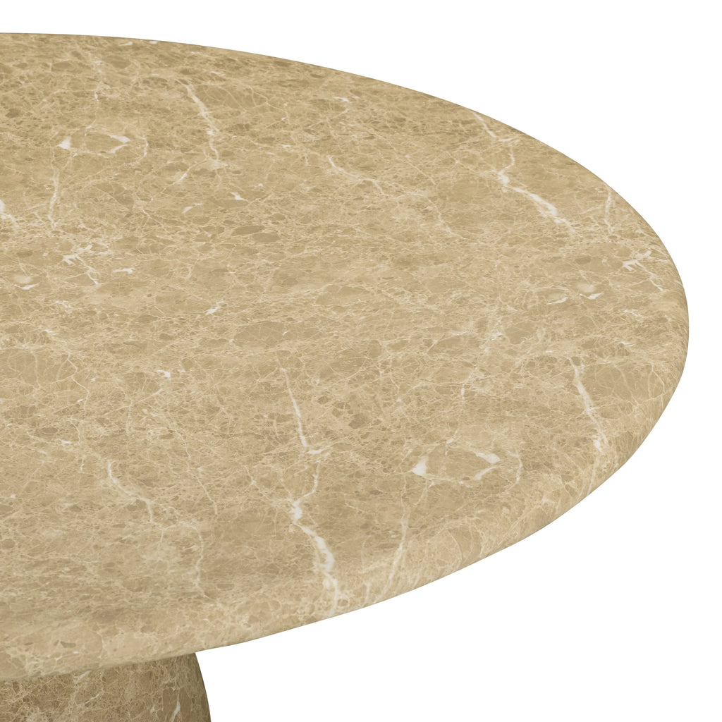 Cynthia 54" Faux Travertine Indoor/Outdoor Concrete Round Dining Table